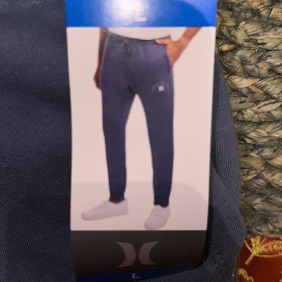 New Hurley Men’s Fleece Jogger Pants Midweight Black‎ Large - Picture 1 of 4